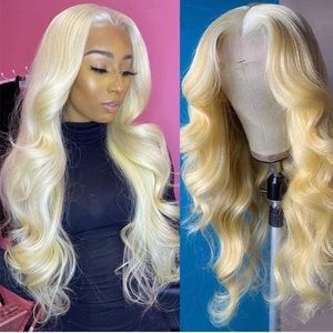 💫 20” 613 PLATINUM BLONDE 13 X 4 HUMAN HAIR BODY WAVY LACE FRONT WIG💫 *NEW*